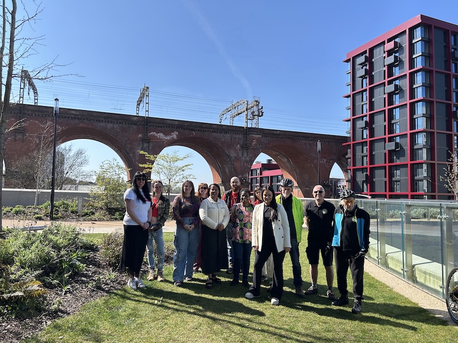 Kao Data's Director of Marketing Lizzy McDowell with some of the community project members